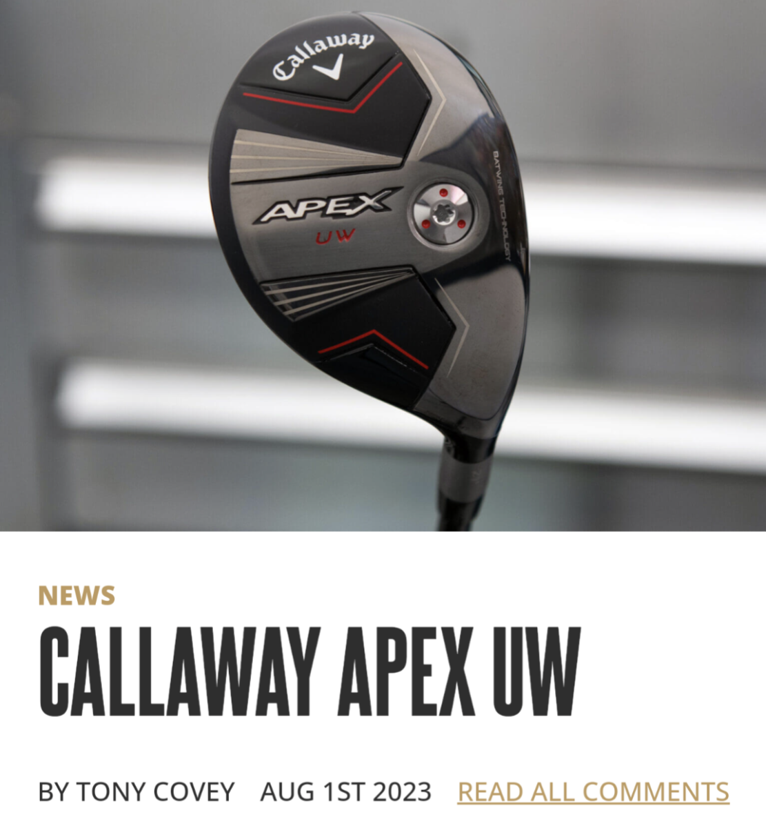 New Callaway Apex UW - Golf Clubs - MyGolfSpy Forum