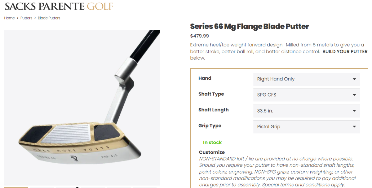 2023-10-05 08_03_09-Series 66 Mg Flange Blade Putter – Sacks Parente Golf, Inc..png